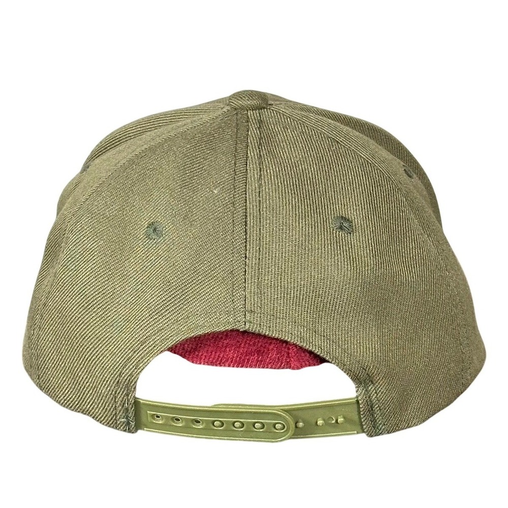 Thump Coffee Snapback Hat Adjustable Olive Green Leather Patch Rope Detail Cap - Picture 9 of 13